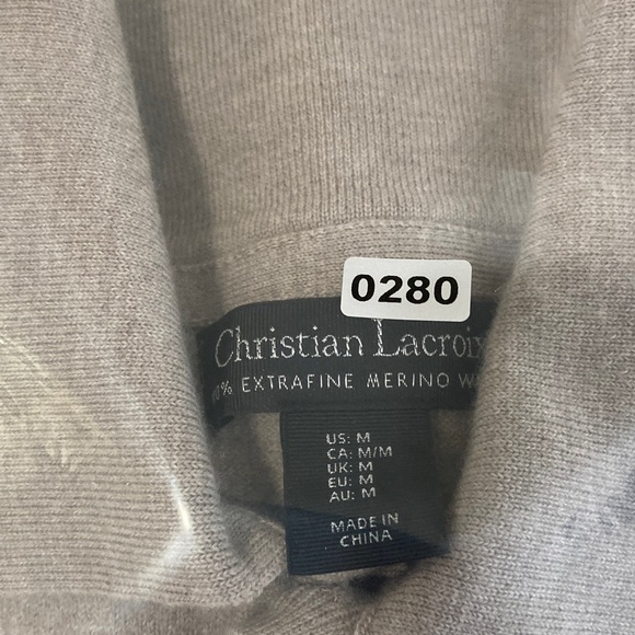 Christian Lacroix Shirt Sweater Men’s Beige Size M Extra fino Merino Wool - Picture 16 of 16